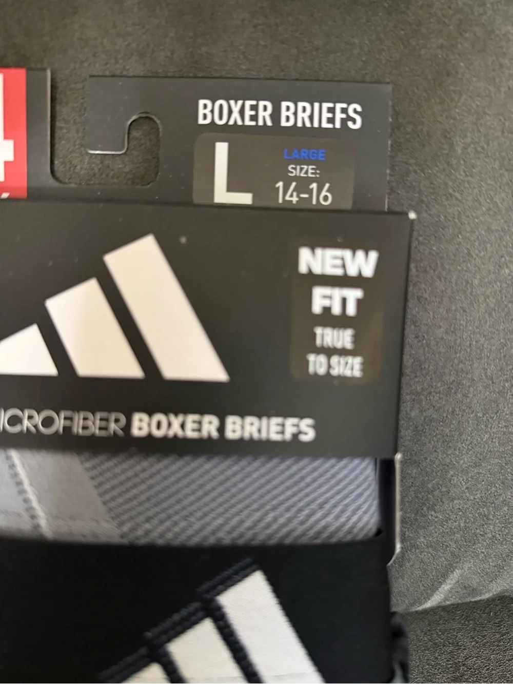 adidas Kids Black and Gray Boxer Briefs 4-Pack